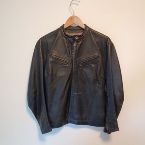 Vintage Rare Bates California Black Leather Cafe Racer Moto Jacket (Size XS)